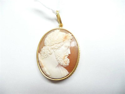 Lot 802 - A Cameo Pendant, depicting a classical portrait