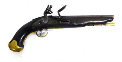 Lot 345 - A Non-working Copy of a Flintlock Dragoon Pistol, with 23cm steel barrel, the lock plate with...