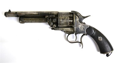 Lot 360 - A LeMat's Patent Style Percussion Nine Shot Revolver, Second Pattern, the 17cm octagonal steel...