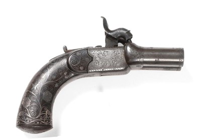 Lot 373 - A Good Early 19th Century Side by Side Double Barrel Percussion Pocket Pistol by James Lang, 22...