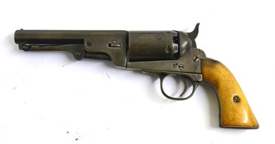 Lot 380 - A Colt Style Five Shot Single Action Percussion Revolver by Lepage a Liege, the 12cm octagonal...