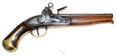 Lot 392 - An Early 19th Century Spanish Flintlock 15 Bore Cavalry Pistol, the 23cm steel barrel octagonal...