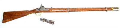 Lot 402 - An Indian Sepoy Percussion Musket, the 82.5cm steel barrel stamped GWL/I/350/54-67, the lock...