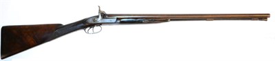 Lot 415 - A 19th Century 12 Bore Double Barrel Percussion Sporting Gun, with 68cm faux damascus barrels,...