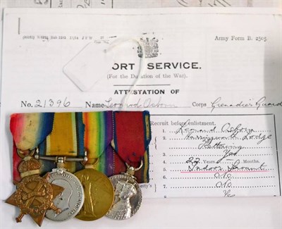 Lot 2 - A First World War Trio, comprising 1914-15 Star, British War Medal and Victory Medal, and a...