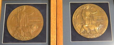 Lot 3 - Two First World War Memorial Plaques, respectively to John Harrison and William Johnson, each...