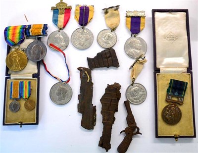 Lot 12 - A First World War Pair with Miniatures, to C.M.LEGH-POPE, comprising British War Medal and...