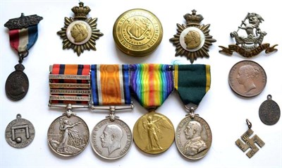 Lot 21 - A Family Group of Four South Africa and First World War Medals, comprising Queen's South Africa...