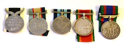 Lot 36 - A Collection of Five Commonwealth Second World War Service Medals, comprising George VI New Zealand