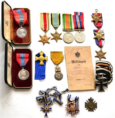 Lot 51 - A Collection of Fifteen Various Medals, including an Air Crew Europe Star, an Africa Star,...