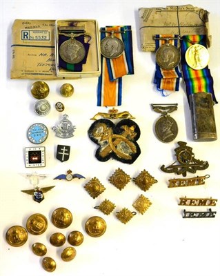 Lot 53 - A Collection of Medals and Militaria, including a First World War pair, to 69456...