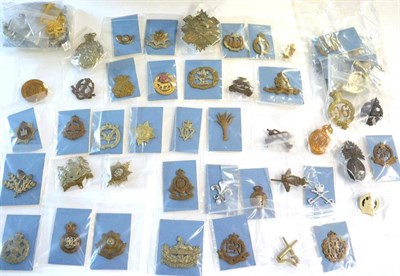 Lot 63 - A Collection of Approximately One Hundred Cap Badges, including brass, bi-metal and white metal...