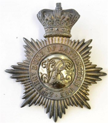 Lot 67 - A Victorian (Duke Of Lancaster's Own) 3rd Lancashire Militia Shako Plate, of silver coloured metal