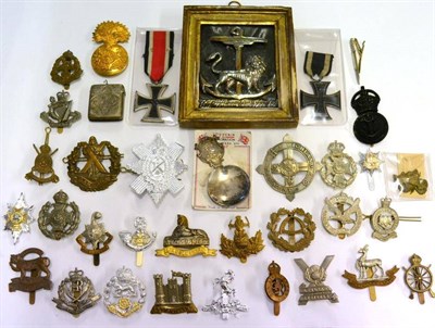 Lot 68 - A Collection of Twenty-Eight Military Cap and Other Badges, in brass, white metal, bi-metal and...