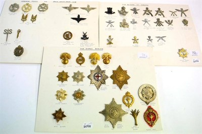 Lot 72 - A Collection of Forty-Eight Military Cap and Other Badges, in brass, bi-metal, white metal and...