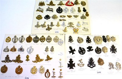 Lot 74 - A Collection of Eighty Military Cap and Other Badges, in brass, bi-metal, white metal and...