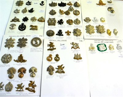 Lot 75 - A Collection of Sixty-Three Military Cap and Other Badges, in brass, bi-metal, white metal and...