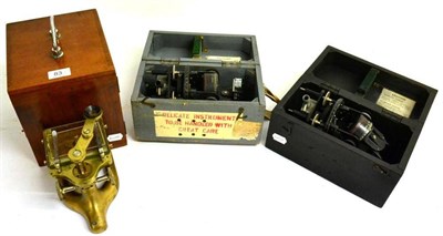 Lot 83 - An Astro Compass Mk.II, original box; another, similar, and a Prior, London, brass-framed magnifier