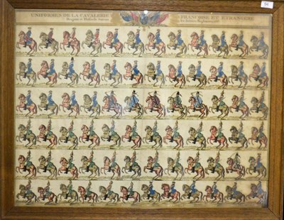 Lot 94 - An 18th Century French Engraved Print, ";Uniformes de la Cavalerie Francoise et Etrangere";,...