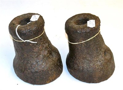 Lot 116 - Two Medieval Small Cast Iron Mortars, 1 1/2 in bore, each 16.5 cm high   Note: By repute these...