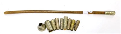 Lot 124 - A Collection of Nine Victorian/Edwardian Swagger Stick Pommels, in nickel and white metal, to...