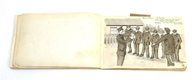 Lot 145 - An Interesting First World War Sketch Book Pertaining to the Royal Artillery, filled with comic...