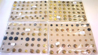 Lot 150 - A Collection of Approximately One Hundred and Ninety Buttons, in brass, gilt metal, white...