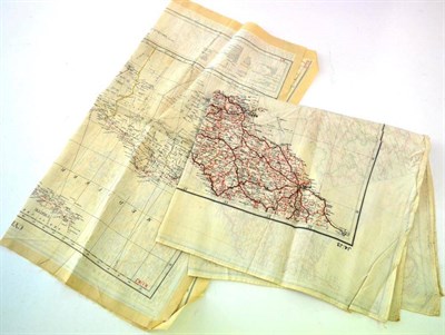 Lot 153 - A Second World War Printed Silk ";Escape Map";, the obverse titled, ";Cyrenaica";, the reverse...