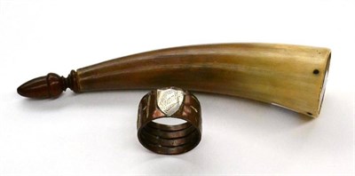 Lot 155 - A Boer War Trench Art Copper Napkin Ring, set with a white metal shield engraved Spion Kop; a...