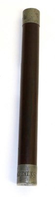 Lot 158 - A Late George III Pewter-Capped Mahogany Tipstaff, of cylindrical form, one end bearing GR...