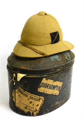 Lot 165 - An Edwardian Wolseley Pattern Cork Helmet, in khaki cloth, the skull made up of six panels, the...