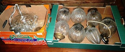 Lot 828 - Two Boxes of Cut Glass Light Shades