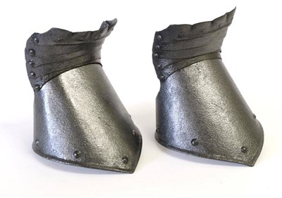 Lot 179 - A Pair of Victorian Armour Gauntlets, of riveted steel construction, each with five articulated...