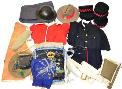 Lot 193 - A Quantity of Uniform Parts, including a Gurkha Military Police slouch hat, three pill box hats...