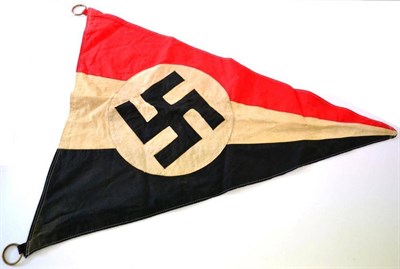 Lot 209 - A German Third Reich Triangular Pennant, the three triangular bands of National colours...