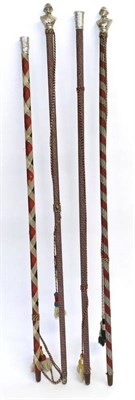 Lot 210 - A Post-Second World War German Ornamental Swagger Stick / Baton, the woven thread-covered and...