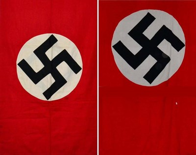 Lot 213 - A German Third Reich NSDAP Standard Hanging Banner, the scarlet field centrally applied with a...