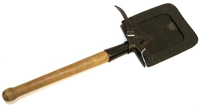 Lot 214 - A Second World War Third Reich SS Shovel, the black-enamelled, squared off blade stamped, ";ETI...