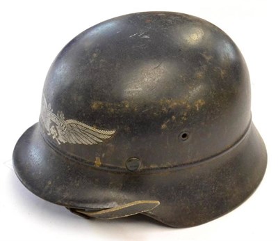 Lot 217 - A Second World War German Third Reich Luftschutz (Civil Defence) M40 Combat Helmet, finished in...