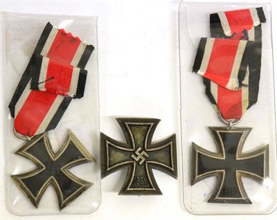 Lot 219 - A German Third Reich Iron Cross, first class, non-magnetic, the pin stamped, ";51";; two...