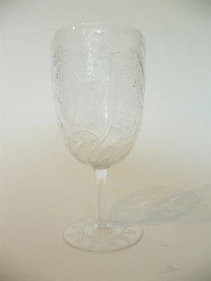 Lot 2 - A Wine Glass, attributed to Stevens & Williams, Brierley Hill Glassworks, Stourbridge, circa...