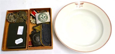 Lot 239 - A Small Collection of German Third Reich Memorabilia, including a Nymphenburg soup plate...