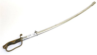 Lot 256 - A Japanese Army Officer's Kyu-gunto Sword, with 83cm plain single edge chromed steel blade,...