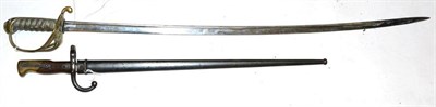 Lot 277 - An 1822 Pattern Infantry Officer's Sword, with 82cm single edge, pipe back blade, the pierced brass