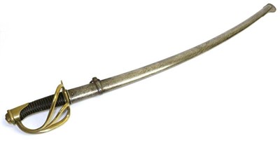 Lot 281 - A French 1822 Pattern Light Cavalry Sword, the 92 cm slightly curved blade with long broad...