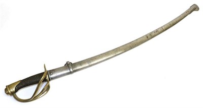 Lot 283 - A French 1822 Pattern Light Cavalry Sword, the 92cm slightly curved blade with long broad...