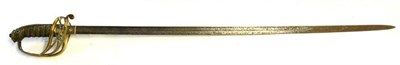 Lot 291 - A Victorian 1845 Pattern West York Militia Infantry Officer's Sword, with 81.5 cm single...