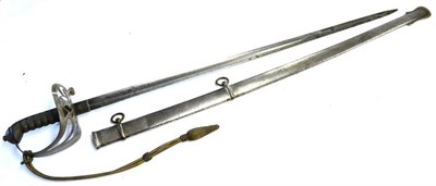 Lot 297 - A Victorian 1827 Pattern Rifle Regiment Sword, the straight, single edge, fullered blade, length 82