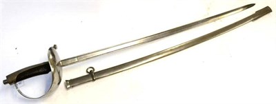 Lot 301 - A Continental (Probably Spanish) Cavalry Sword, the 86 cm blade with twin part narrow fullers,...