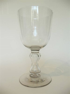 Lot 10 - A Large Goblet, circa 1800, the round funnel bowl on an hollow waisted stem, circular foot,...